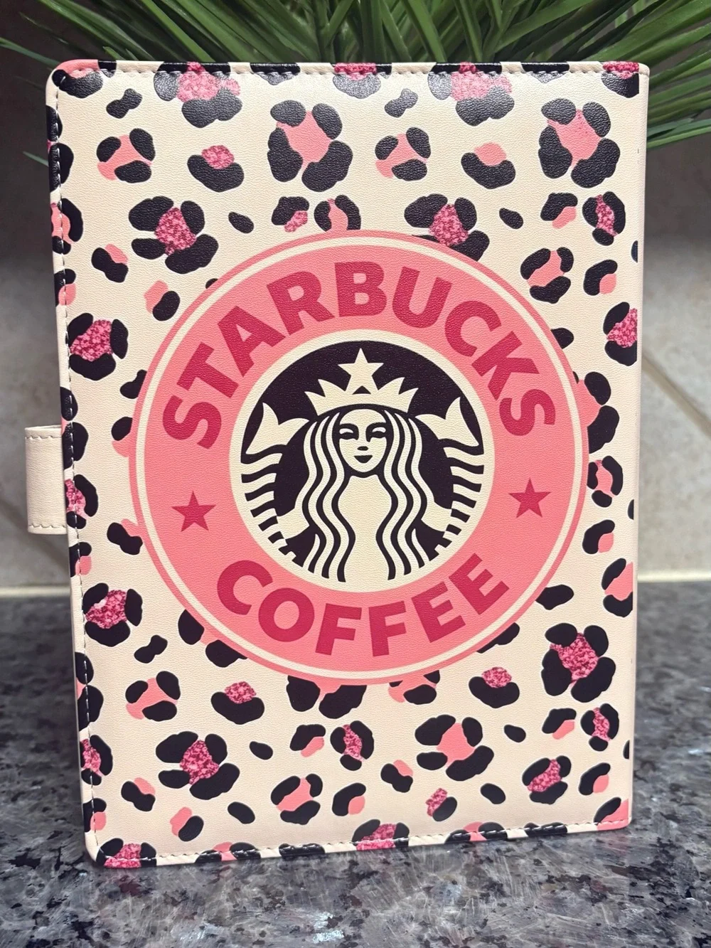 Starbucks Coffee Custom A5 Leopard Binder with 50 lined paper included.